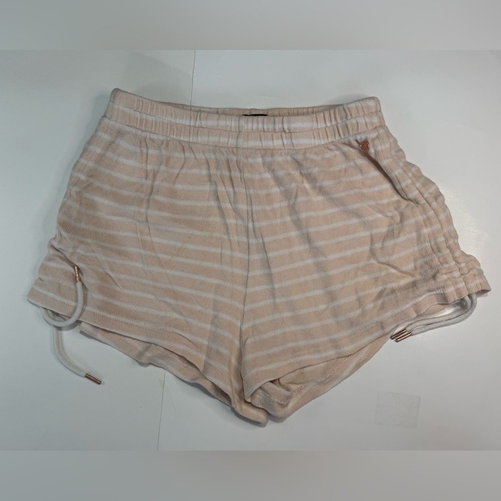 Volcom pink and white striped cotton shorts, size medium